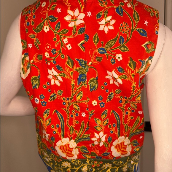Tory Burch Red and Yellow Boxy Floral Tank Top - Picture 5 of 14